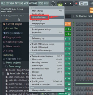 flstudio切换中文步骤一